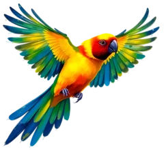 Fototapete Rund Papagei colorful parrot isolated on white background  © Ansaar