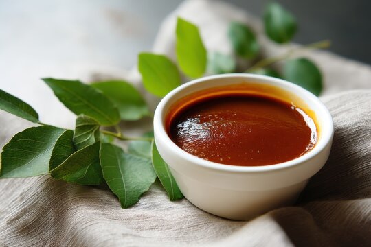 Sour and tangy sauce derived from tamarind pulp and cooked with jaggery