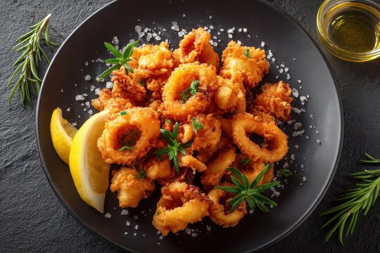 Spanish rabas are a classic Sunday tapas perfect for close up presentation on a plate