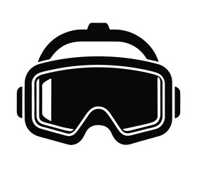 Virtual Reality Helmet Icon VR Goggles Silhouette Vector, Futuristic Gaming Headset Vector, VR Mask Design Graphic, VR Headset Silhouette.