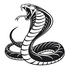 Aggressive Snake Silhouette Illustration