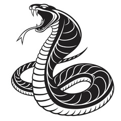 Fototapeta premium Aggressive Snake Silhouette Illustration