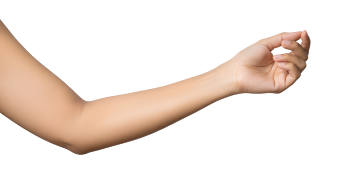 Human Arm with Pinching Hand Isolated