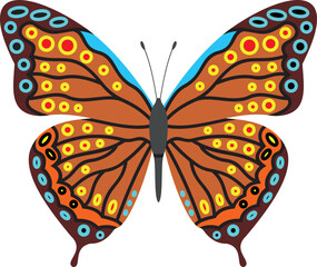 Colored illustration of a beautiful butterfly