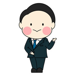 シンプルで可愛いサラリーマンのイラスト