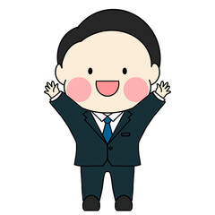 シンプルで可愛いサラリーマンのイラスト