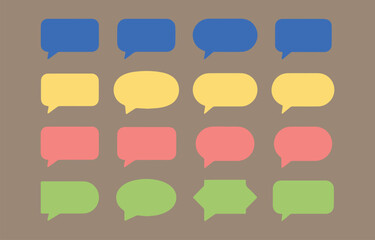 Collection of Colorful Speech Bubbles in Various Shapes graphic design featuring set speech bubbles different colors and