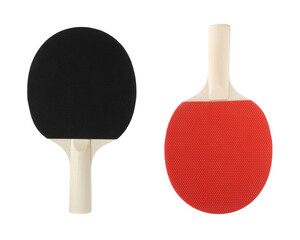 Two ping pong rackets isolated on white