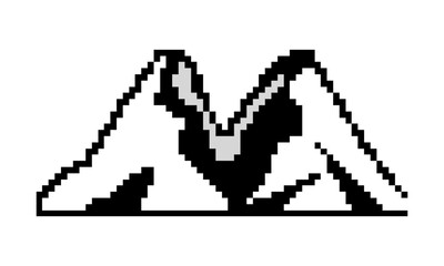 design pixel art mountain vector logo