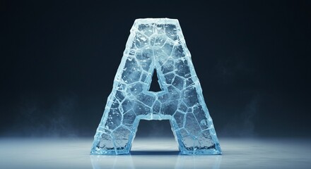 3D Frozen Letter A: A Crystalline Alphabet Details Texture