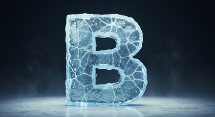 3D Frozen Letter B: A Crystalline Alphabet Details Texture