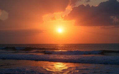 Obraz premium Sunset in ocean. High quality