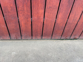 Background of GRC board wall sheet with wood motif, and gray cement floor. design background with copy space
