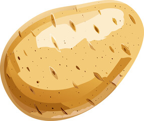 A perfectly isolated potato, ready to be prepared for a delicious meal. It's a fresh and healthy vegetable with an appetizing appearance.