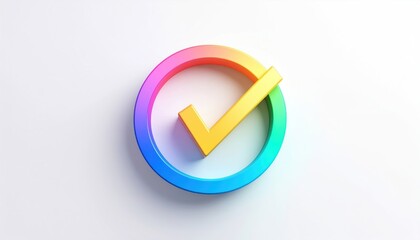 Check Mark Icon Rainbow Circle