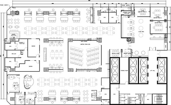 Furniture interior layout layout, office layout, and vector layout.