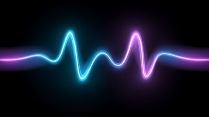Neon wave form on dark background