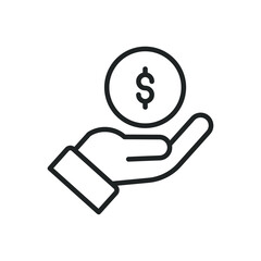 Income thin line icons. Editable stroke and Perfect pixel on transparent background