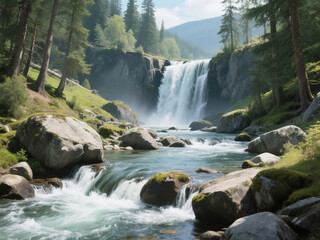 waterfall in the forest 