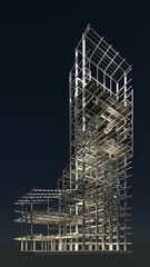 3D illustration of building structure