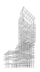 3D illustration of building structure