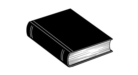 Classic Book: A timeless monochrome illustration of a classic book, embodying the enduring appeal of literature and the joy of reading.