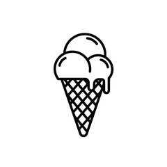 Melting Ice Cream Cone: A simple line drawing of a melting ice cream cone, perfect for summer-themed designs and projects.