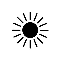 Radiant Sun Icon: A minimalist sun illustration radiates warmth and positivity, showcasing the simplicity of graphic design.