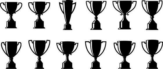 Celebration Trophy vector, silhouette, illustration
