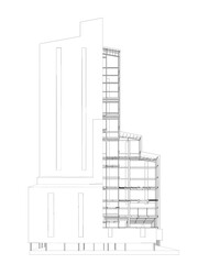 3D illustration of building structure