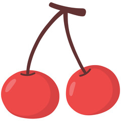 Red cherry cartoon illustration 