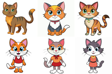 Cat vector illustration isolated on white background.