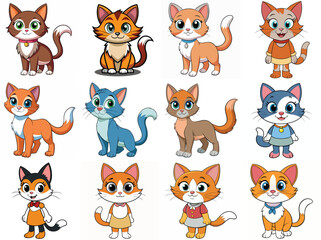 Cat vector illustration isolated on white background.