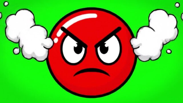 Green Screen Angry Emoji &ndash; Furious Red Face with Steam