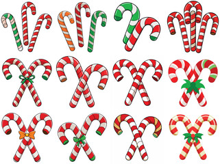 Candy Canes vector illustration isolated on white background.