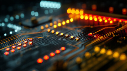 Futuristic Multi-Colored Circuit Board Texture, Wallpaper background