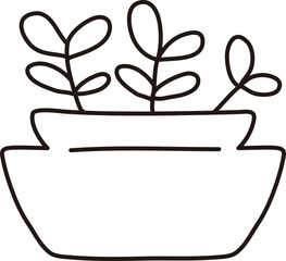 Multiple Leaf Potted Plant Doodle

