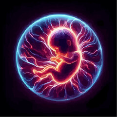 
digital art showing a fetus in the womb 49