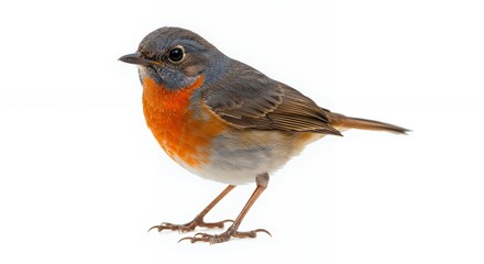 Fototapeta premium Stunning Closeup of a Siberian Rubythroat Bird on White Background