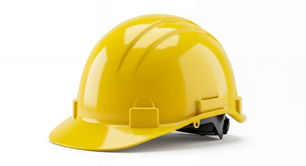Bright Yellow Construction Hard Hat Safety Gear, Protective Headwear for Workers on Site