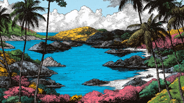 南国の風景画 南国風景 Images – Browse 98 Stock Photos, Vectors, and Video