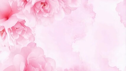 Elegant pastel pink floral background with peonies, soft feminine watercolor flower arrangement for cards or romantic designs - Powered by Adobe
