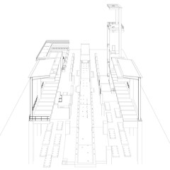 3D illustration of industrial project