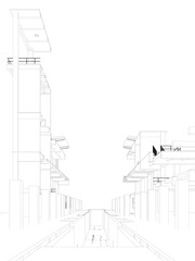 3D illustration of industrial project