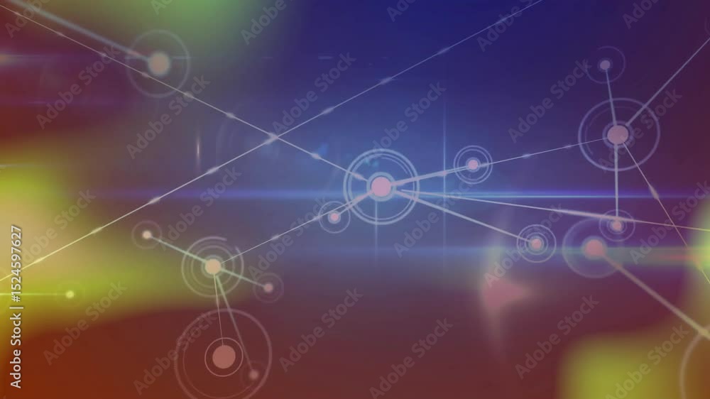 Poster starting dark red gradient initiating central node pulsing spawning nodes linking into network