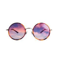 Stylish round sunglasses isolated on a transparent background