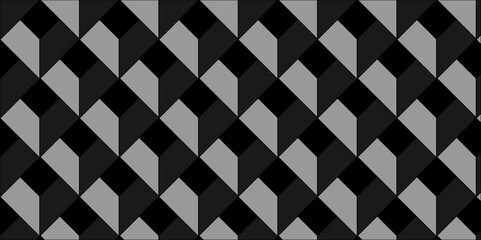 Abstract square black and gray  cubic square shape backdrop texture. minimal cube geometric wall and floor vector diamond hexagon triangle wallpaper background.	