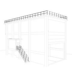 3D illustration of industrial project