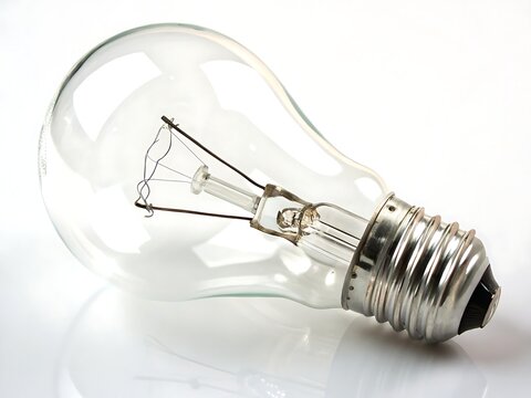 Clear Glass Light Bulb Closeup Detail Energy Efficiency
