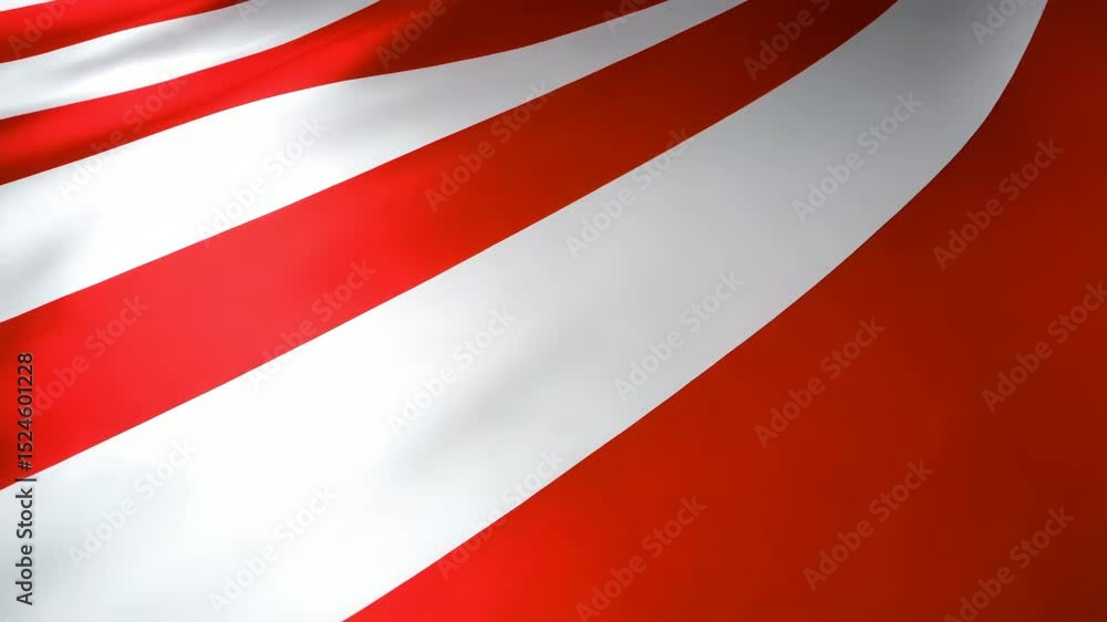 Poster abstract red and white striped pattern fabric animation against black background with soft waves mov